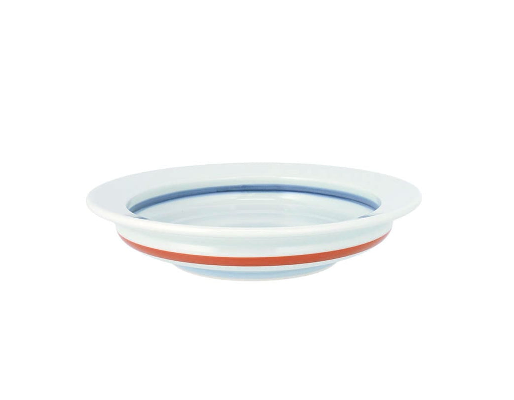 Tobe-Yaki Porcelain Plate (Red Strip)